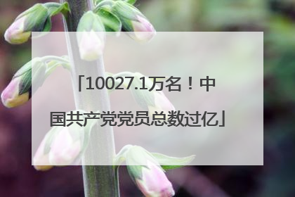 10027.1万名！中国共产党党员总数过亿