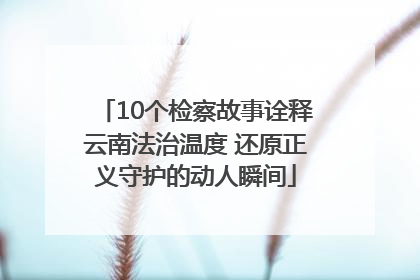 10个检察故事诠释云南法治温度 还原正义守护的动人瞬间