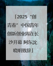 2025“创青春”中国青年创新创业周在长沙开幕 阿东沈晓明致辞