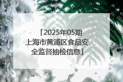 2025年05期上海市黄浦区食品安全监督抽检信息