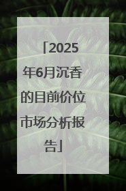 2025年6月沉香的目前价位市场分析报告