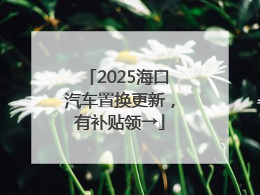 2025海口汽车置换更新，有补贴领→