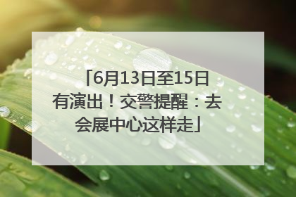 6月13日至15日有演出！交警提醒：去会展中心这样走