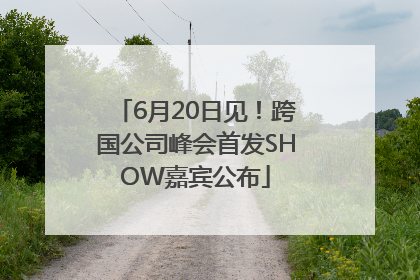 6月20日见！跨国公司峰会首发SHOW嘉宾公布
