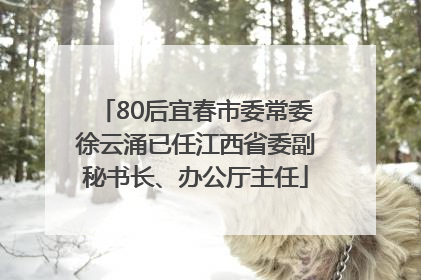 80后宜春市委常委徐云涌已任江西省委副秘书长、办公厅主任